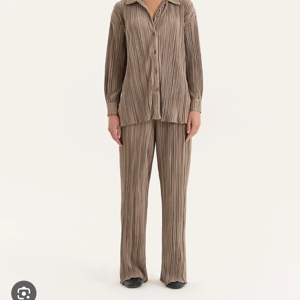 4th & Reckless Plisse Palais Set in Brown